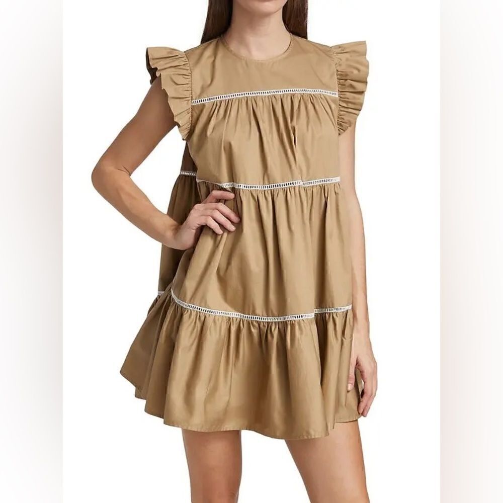 ⭕️ EN SAISON Edna Babydoll Dress Beige Natural Medium